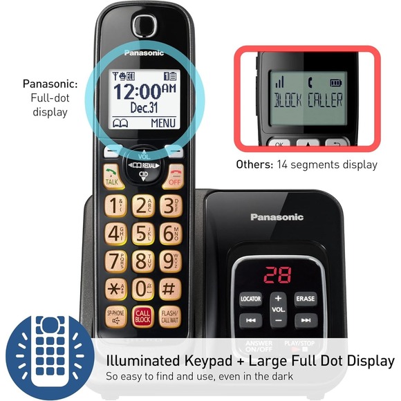 KX-TGD832M Panasonic 2-Handset Cordless Phone with Call Block & Bilingual ID - Picture 7 of 11